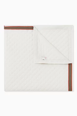 Shop Burberry White Icon Stripe Baby Blanket in Cotton for KIDS | Ounass  Kuwait