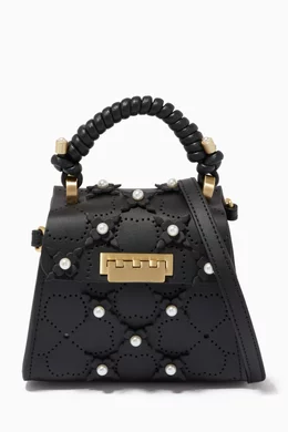 Womens Bags Top-handle bags Zac Posen Zac Eartha Pearl Lady Top Handle Leather Crossbody in Black 