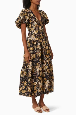 Shona Joy Cotton Palermo Floral-print Minidress Womens Clothing Dresses Mini and short dresses 