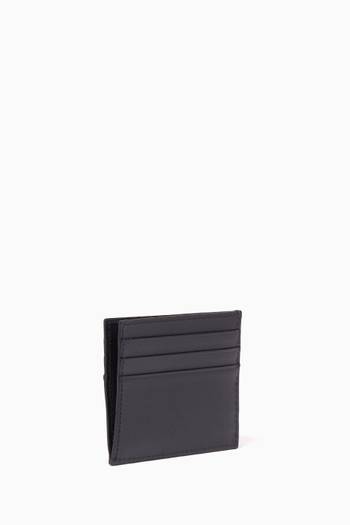 hover state of Black Cartilio Logo Saffiano Leather Card Holder