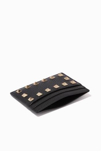 hover state of Rockstud Card Holder in Grainy Leather     