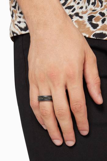 hover state of Streamline® Black Diamond Two Row Band Ring