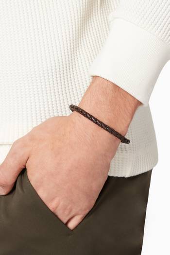 hover state of Matteo Woven Leather Bracelet  