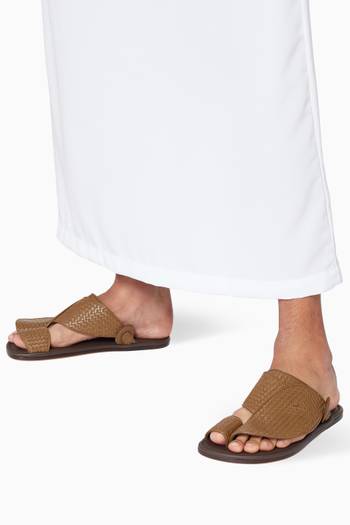 hover state of Arabian Softcalf Trecce Mini Sandals         