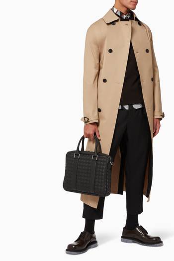 hover state of Briefcase in Intrecciato Hydrology Calfskin 