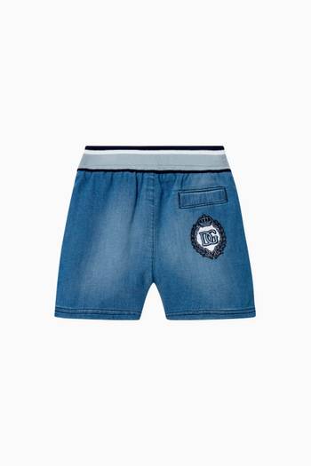 hover state of Denim Jersey Jogging Shorts in Cotton   