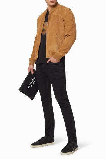 hover state of Suede Bomber Jacket    