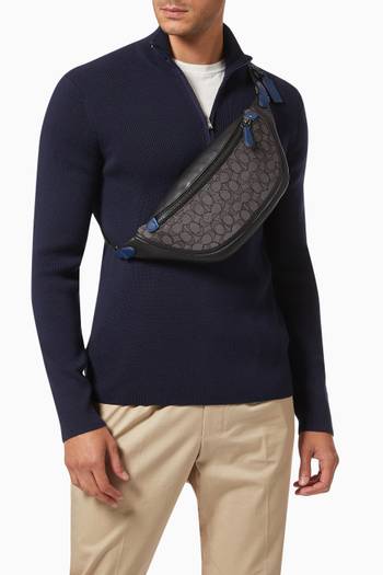 hover state of League Belt Bag in Signature Jacquard