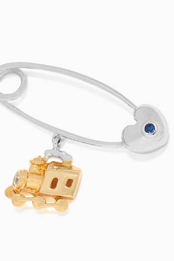 hover state of "It's a Train!" Sapphire Baby Pin with Diamond in 18kt Gold     