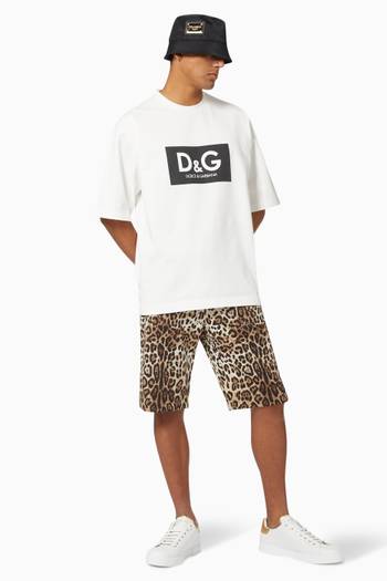 hover state of Oversized T-shirt with DG Logo in Cotton    