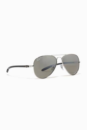 hover state of RB8317 Chromance Pilot Sunglasses in Metal   