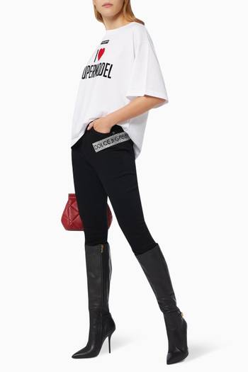 hover state of "I Love Supermodel" Oversized T-shirt in Cotton Jersey  
