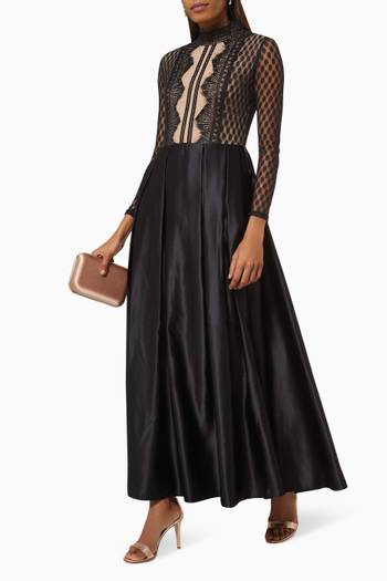 hover state of Yaslaila Maxi Dress in Lace & Satin   
