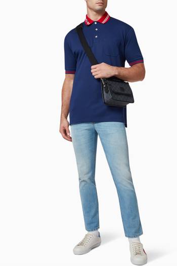 hover state of Interlocking G Polo Shirt in Cotton Piquet   