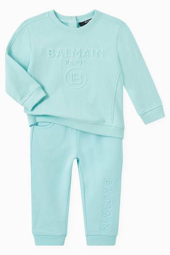 hover state of Balmain Embossed Sweatpants in Jersey