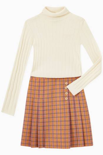 hover state of Skirt in Check Thick Knit 