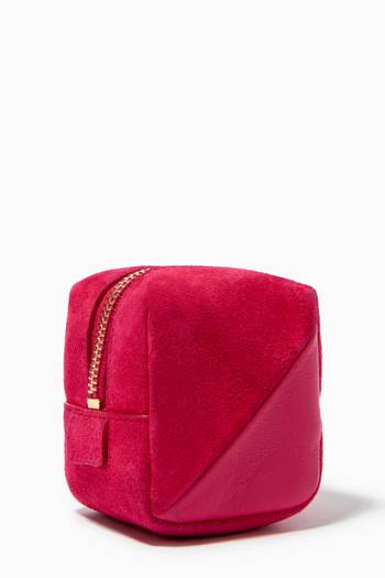 hover state of Jamie Cube Charm in Suede & Grained Leather      