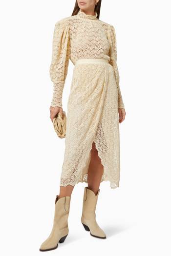 hover state of Emeline Midi Skirt in Lace 