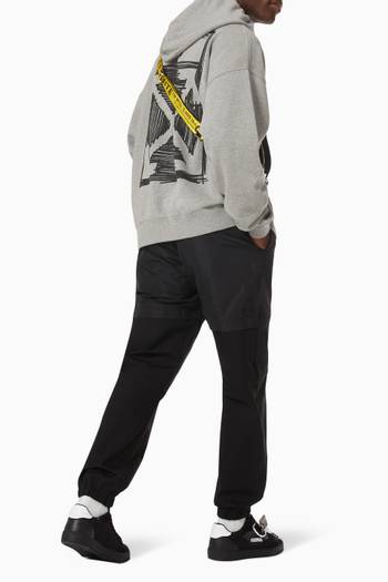 hover state of Negative Marker Arrows Oversized Hoodie in Cotton Terry   