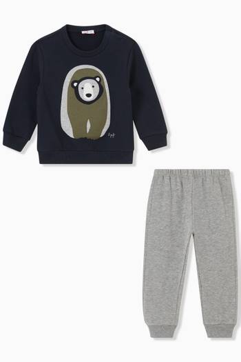 hover state of Bear Sweatshirt & Pants in Stretch Cotton  