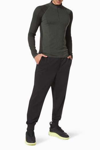 hover state of Classic Half-Zip Top in Wool-blend Knit