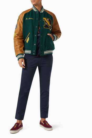 hover state of Letterman Bomber Jacket in Wool Blend  