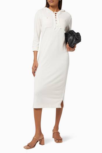hover state of Hooded Dress in French Terry  