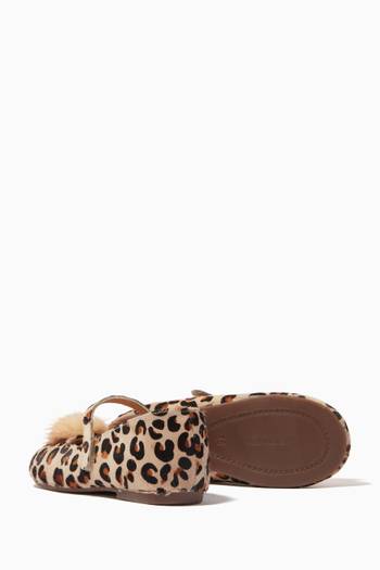 hover state of Leopard Print Ballerinas in Leather  