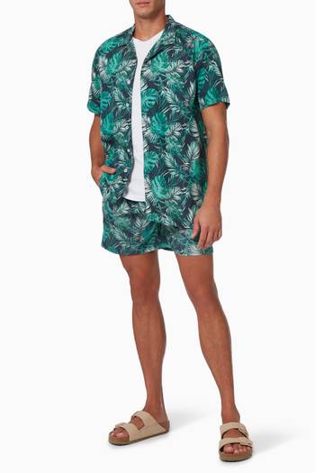 hover state of Rio Swim Shorts with Tropical Print
