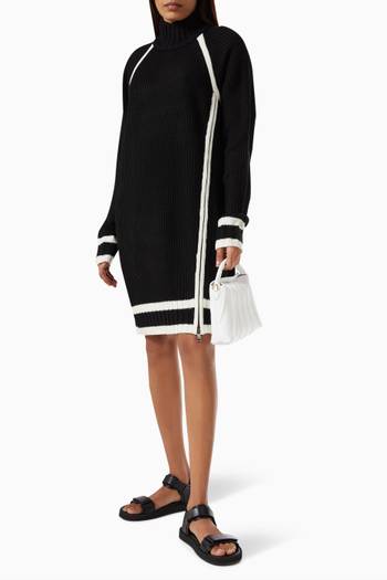 hover state of Zipper Sweater Dress in Wool-blend Knit  