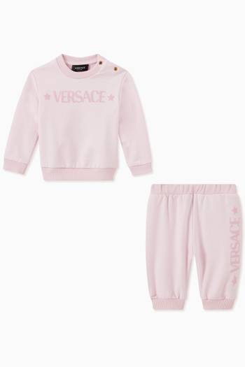 hover state of Logo Sweats Set in Cotton Terry   