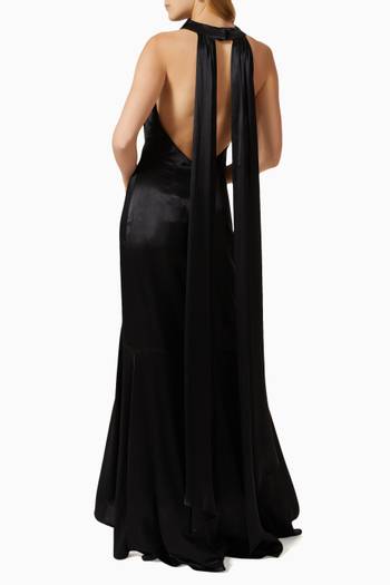 hover state of Barcelona Maxi Dress in Satin  
