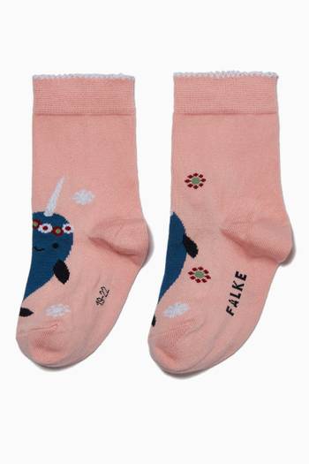 hover state of Narwhal Socks in Organic Cotton   