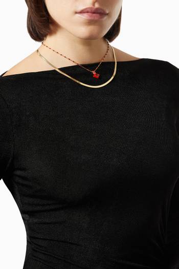 hover state of Red Aura Root Chakra Necklace in 14kt Yellow Gold Vermeil     