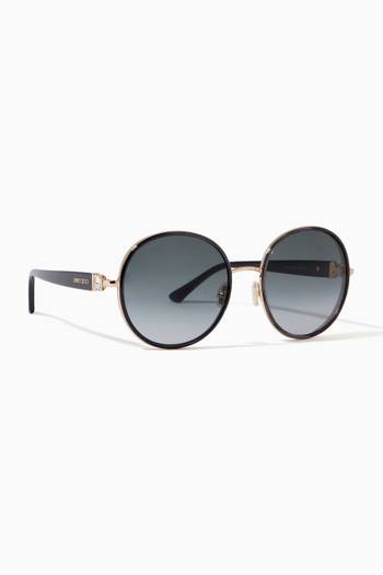 hover state of Pam Round Sunglasses in Metal & Acetate    
