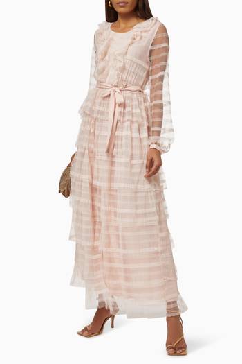 hover state of Nil Tiered Dress in Lace