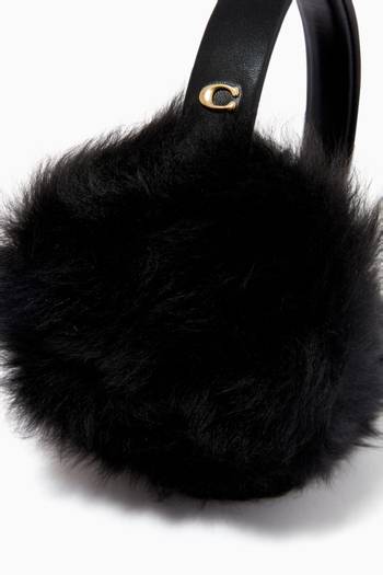 hover state of Earmuffs in Shearling & Leather   