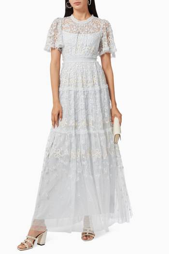 hover state of Emilana Short Sleeve Gown in Kisses Tulle 