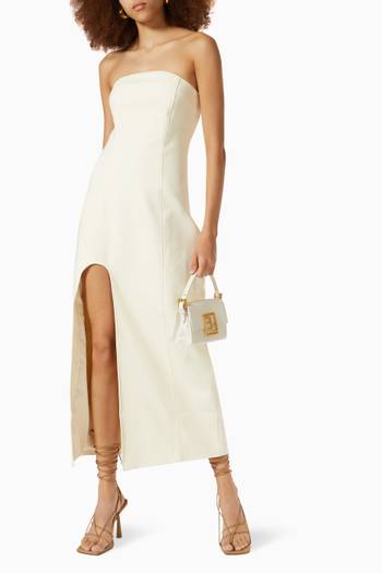 hover state of Marco Structured Midi Dress in Cotton Blend 