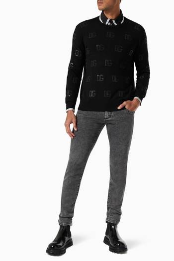 hover state of Sweater in DG Jacquard Wool 