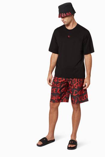 hover state of Long Swim Trunks with Logo Print