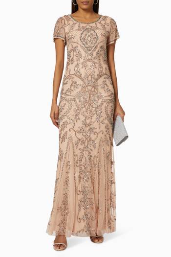hover state of Bellatrix Embellished Maxi Dress in Tulle  