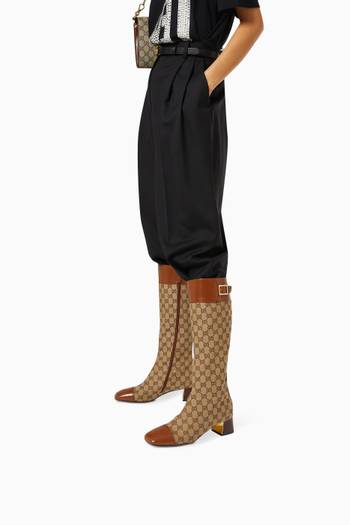 hover state of Knee Boots in GG Supreme Canvas     