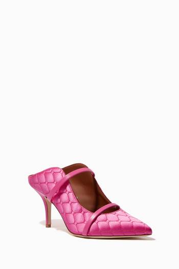 hover state of Maureen 70 Mules in Quilted Satin   