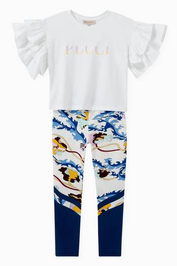 hover state of Ranuncoli Print Leggings in Stretch Jersey   