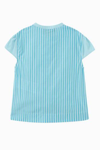 hover state of Striped Ruffle Dress in Cotton