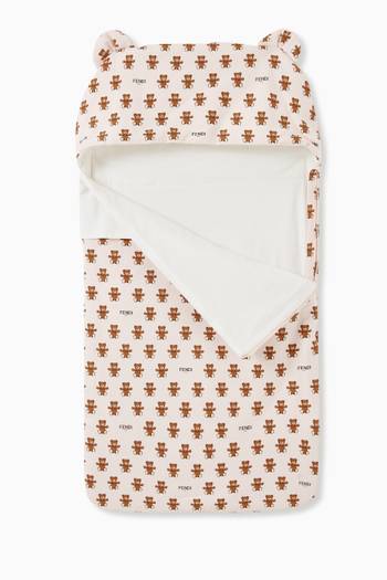 hover state of Teddy Bear Print Sleeping Bag in Stretch Cotton   