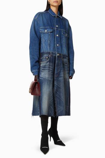 hover state of Patched Dress in Japanese Denim 