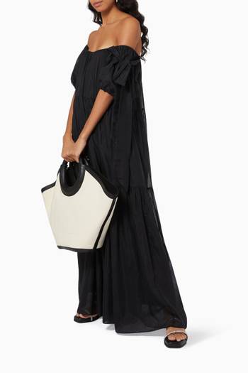 hover state of Joanne Balloon Maxi Dress in Silk & Cotton Gauze     
