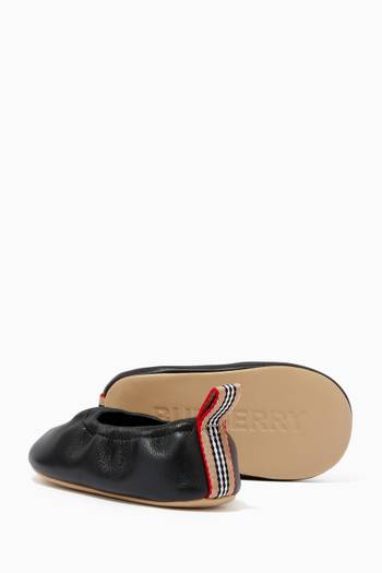 hover state of Icon Stripes Ballerinas in Leather  